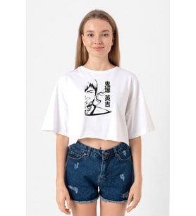 Great Teacher Anime Poster Beyaz Kadın Crop Tshirt