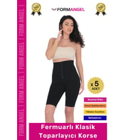 #Korse Vücut Bel Popo Şekillendiren Sıkılaştırıcı Fermuarlı Paçalı Klasik Toparlayıcı Korse - 5 Adet