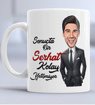 Kişiye Özel Karikatürlü Kolay Yetişmiyor Kupa Bardak Erkek
