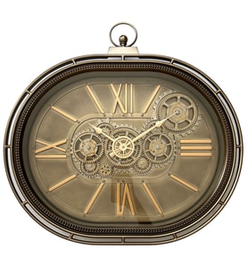 MORİVA HOME DEKORATİF OVAL DUVAR SAATİ BRONZ