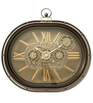 MORİVA HOME DEKORATİF OVAL DUVAR SAATİ BRONZ