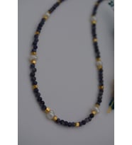STONEAGE Safir ve İnci Taşlı Bayan Doğal Taş Kolye (Altın / Dore)