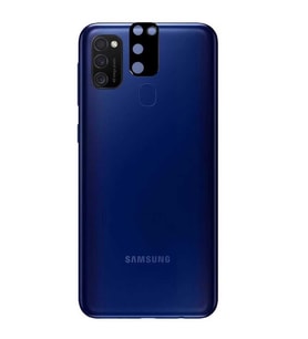 Samsung Galaxy M21 Uyumlu Lens Kamera Koruyucu Full HD 3D Tempered Cam (Renksiz)