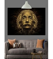 Einstein'In Bilge Yüzü Dekoratif Kanvas - Mdf Ahşap Tablo