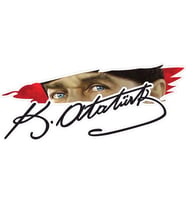 Gazi Mustafa Kemal Atatürk Imza Türk Bayrağı Sticker 18cm