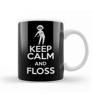 Flossing Keep Calm And Floss Kupa Bardak Porselen