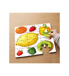 Meyveler ve Sebzeler Tasarımlı 24 Parça Ahşap Çocuk Puzzle MPK0312