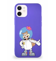 Apple iPhone 12 Mini Soft Premier Kapak Sandy Tasarımlı Silikon Kılıf - Mor (Şeffaf)
