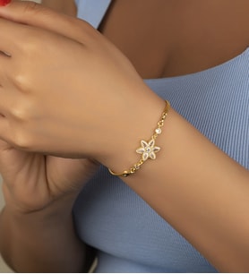 925 Ayar Gümüş Lotus Çiçeği Bileklik