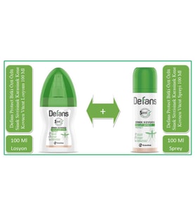 Defans Protect Yüz Ve Cilt Için Bitki Özlü Sinek Kovucu Vücut Spreyi 100 Ml + Defans Protect Sinek Kovucu Vücut Losyon 100 Ml