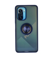 Xiaomi Redmi K40 Kılıf Montreal Yüzüklü Silikon Kapak - Lacivert