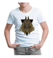 Egyptian God Anubis Beyaz Çocuk Tshirt