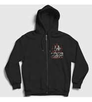 Presmono Unisex Siyah Pray To Me Palaye Royale Fermuarlı Kapüşonlu Sweatshirt 529368tt