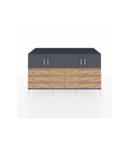 Kronos Konsol 2 Raflı 6 Çekmeceli 4 Kapaklı 176x59x99 Antrasit-Antrasit/Çam