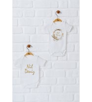 Pia Baby Premium %100 Pamuk İsme Özel Organik Baskılı İkili Set Çıtçıtlı Bebek Body Zıbın Modelleri 5087-17 (Ekru)