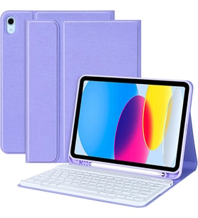 Apple iPad Pro 11inç M4/M5 Kılıf Kablosuz Klavyeli Case Mobax 2024/2025 (Lila)
