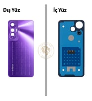 Infinix Hot 20S Mor Uyumlu Arka Kapak Arka Cam Batarya Pil Kapağı Lazer Kesim Back Cover