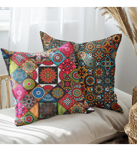 eJOYA Geleneksel Tasarımlı 2'li Yastık İçi Ve Kırlent Kılıfı 45cm 113473