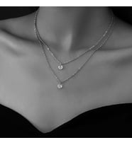 Işıltılı Elegans: Katmanlı Gümüş Renkli Zirkon Taşlı Kolye - Modern Zarafet Güzel Şık Zarif Retro Kombine Uyumlu Doğum Günü Yıldönümü Eşe Hanıma Sevgiliye Kız Kardeşe Arkadaşa Dosta