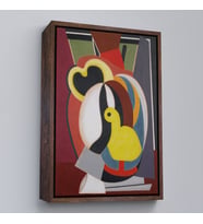 Çerçeveli Auguste Herbin - Soyut Sanat Kompozisyon Tablosu (Altın)