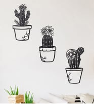 Gowpenart Dolu Kaktüs Ev&Ofis Metal Duvar Tablosu- 23x45 Cm