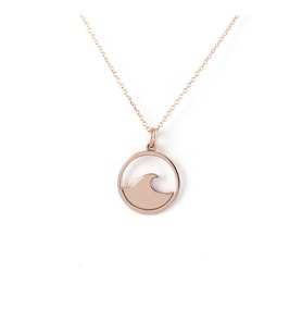 Kişiye Özel 925 Ayar Gümüş Şık Dalga Model Kolye (Rose)