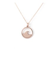 Kişiye Özel 925 Ayar Gümüş Şık Dalga Model Kolye (Rose)