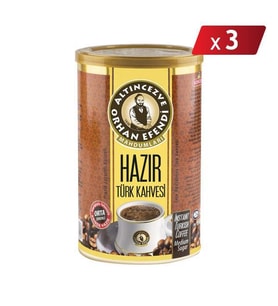 Orhan Efendi Hazır Türk Kahvesi Orta Şekerli Teneke 250 Gr - 3LÜ PAKET