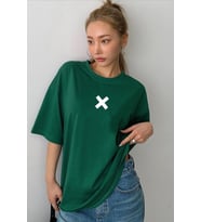 Unisex X Baskılı T-shirt (Yeşil)