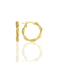 Gümüş altın yaldızlı çift burgulu halka küpe SGTL12313GOLD