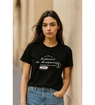 Kadın Bisiklet Yaka Baskılı T-shirt