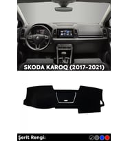 Skoda Karoq (2017-2021) 3d Torpido Koruma Kılıfı - Ön Göğüs Kaplama - Siyah Şerit