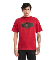 Galatasaray Orijinal Lisanslı UV Aslan Baskılı GS Logo Kırmızı Erkek T-Shirt