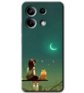 Xiaomi Redmi Note 13 5G Kılıf HD Desen Baskılı Kılıf - Kedili Kız