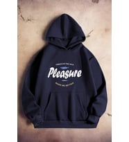 Pleasure Baskılı Oversize Sweatshirt (Lacivert)