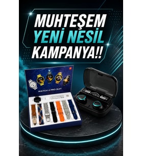 Northcity Akıllı Saat ve Kablosuz Kulaklık Seti - Yeni Nesil 7 Kordonlu Spor Paketi (ANC Özellikli ve İthalatçı Garantili)