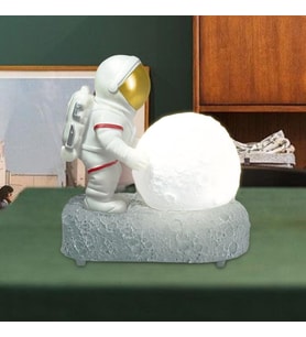 Astronot Gece Lambası Bluetooth Hoparlör (Beyaz)