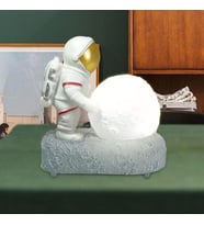 Astronot Gece Lambası Bluetooth Hoparlör (Beyaz)