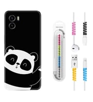 Vivo Y15S Y32 Y33S Y51 Y53S Kılıf Kablo Koruma Spiral Silikon Bay Bay Panda 1784