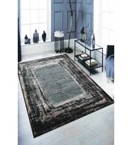 Füme Modern Klasik Kaymaz Tabanlı Dekoratif Halı AR124 - 100 x 160 cm