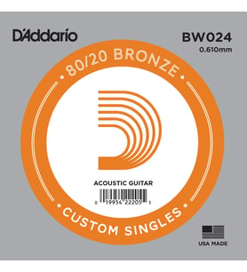D'Addario BW024 Akustik Gitar Tek Tel (G-Sol - 80/20 Bronze)
