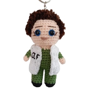 Maskot Doktor Bebek Amigurumi Organik Anahtarlık Oyuncak