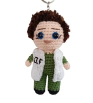 Maskot Doktor Bebek Amigurumi Organik Anahtarlık Oyuncak