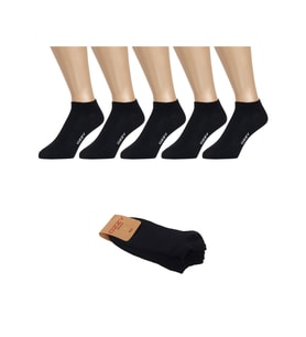 5 Çift Dikişsiz Pamuklu Siyah Unisex Patik Çorap Yazlık Dayanıklı Topuk Ve Burun