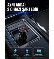 12v 24v Uyumlu 60w Araç İçi Şarj Adaptörü Çoklu Hızlı Şarj Cihazı