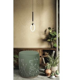 Adawall Yeşil Çiçek Tasarımlı Puf