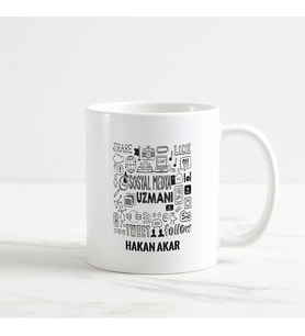 Sosyal Medya Uzmanı Kupa Bardak (3. Tasarım) (Beyaz)