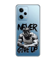 Redmi Note 12 Pro 5G Uyumlu Arnold Fitness Never Give Up Desenli Şeffaf Telefon Kılıfı