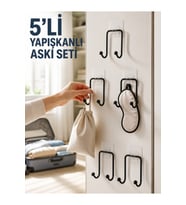 5 Adet Yapışkanlı Çok Amaçlı Mutfak Banyo Düzenleyici Askı