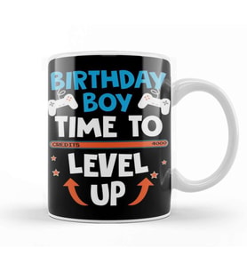 Video Games Time To Level Up Birthday Boy Kupa Bardak Porselen
